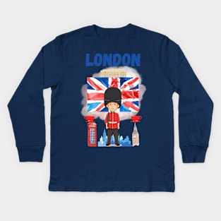 Cool London Vibes, I Love London UK, London Kids Long Sleeve T-Shirt